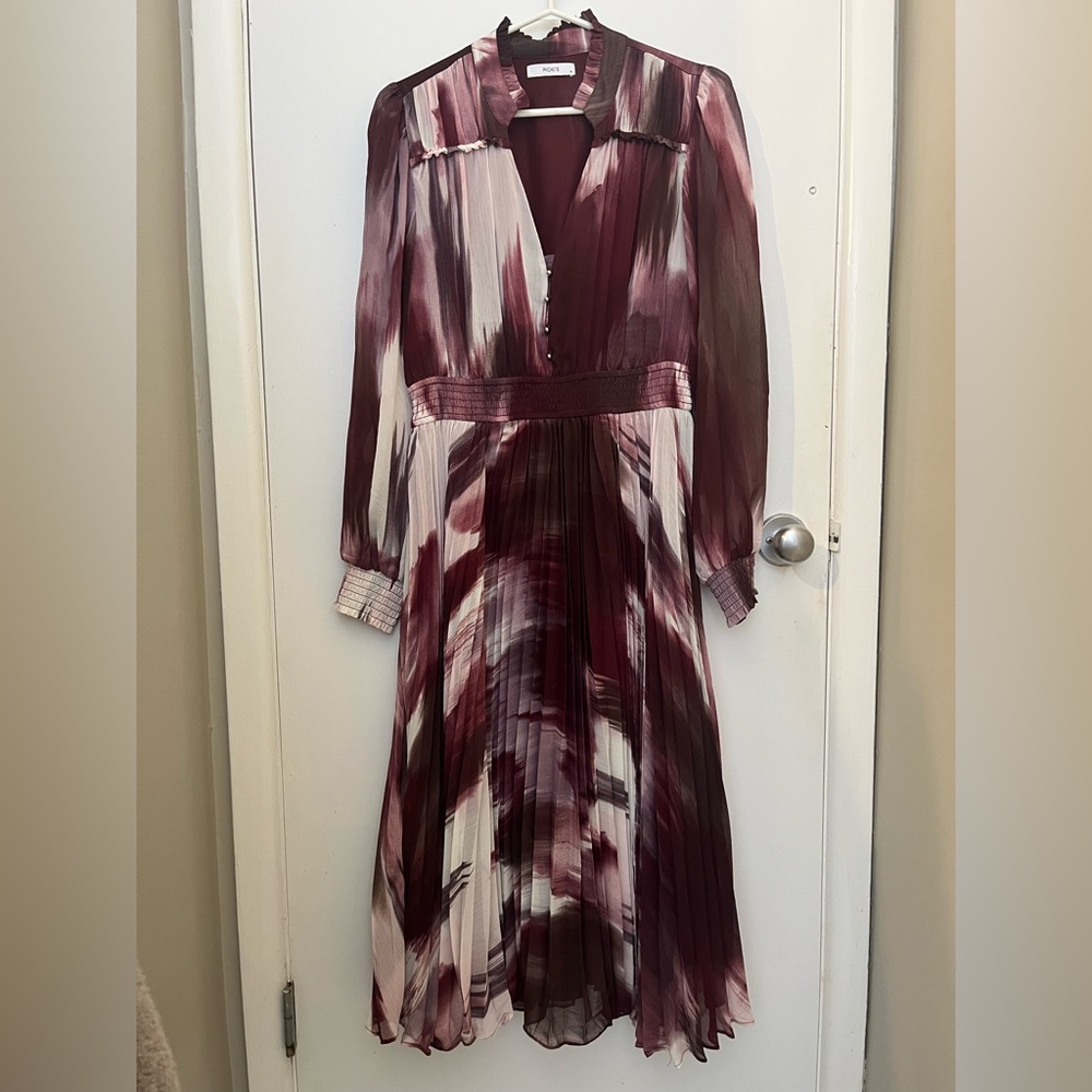 Elegant Maroon and White Women's Dress